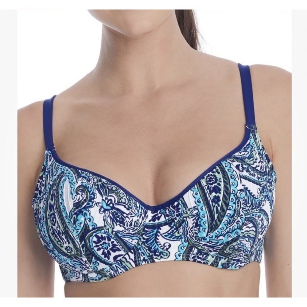 SUNSETS Cape Cod Sweetheart Bikini Swim Top, US 34DD, Bra Insert NWT